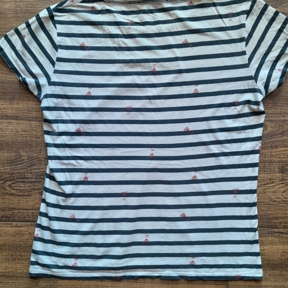 MANGO Women white & navy stripped round neck T-shirt - Picture 5 of 5